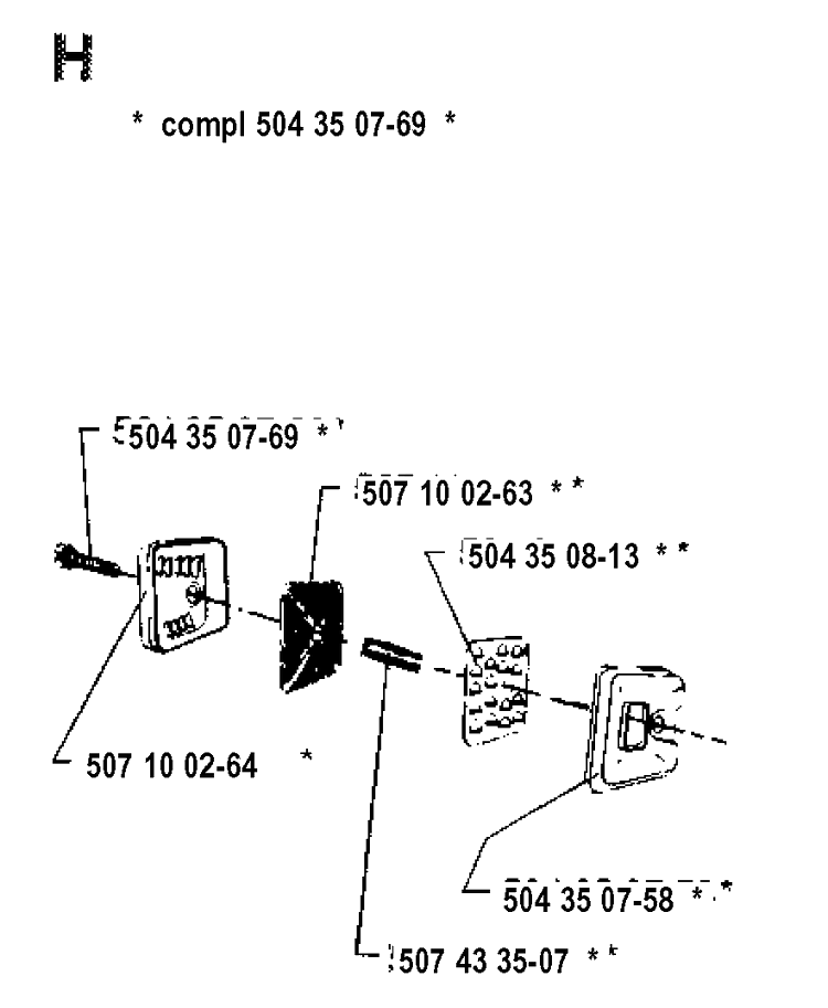 Muffler Diagram and Parts List for 35 19902200001-Current Husqvarna Chainsaw