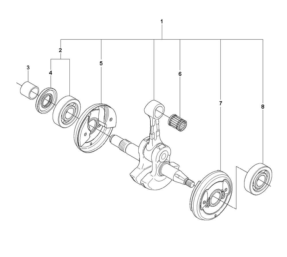 Crankshaft Diagram and Parts List for 570AUTOTUNE 2013-03 Husqvarna Chainsaw