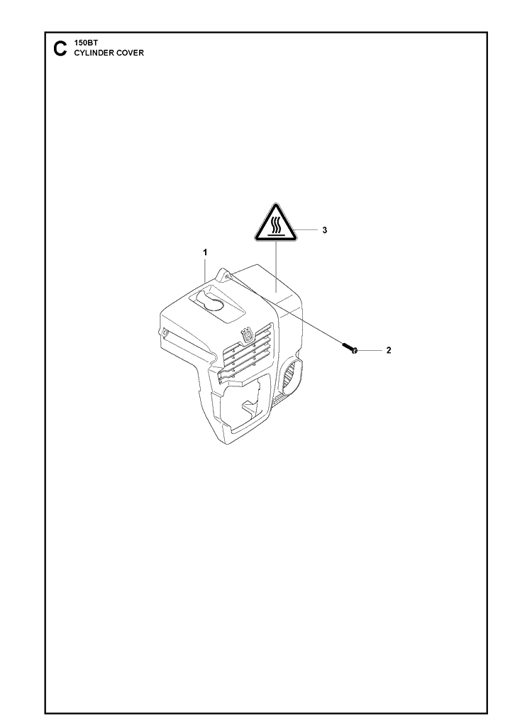 Cylinder Cover Diagram and Parts List for 150BT  Husqvarna Leaf Blower / Vacuum