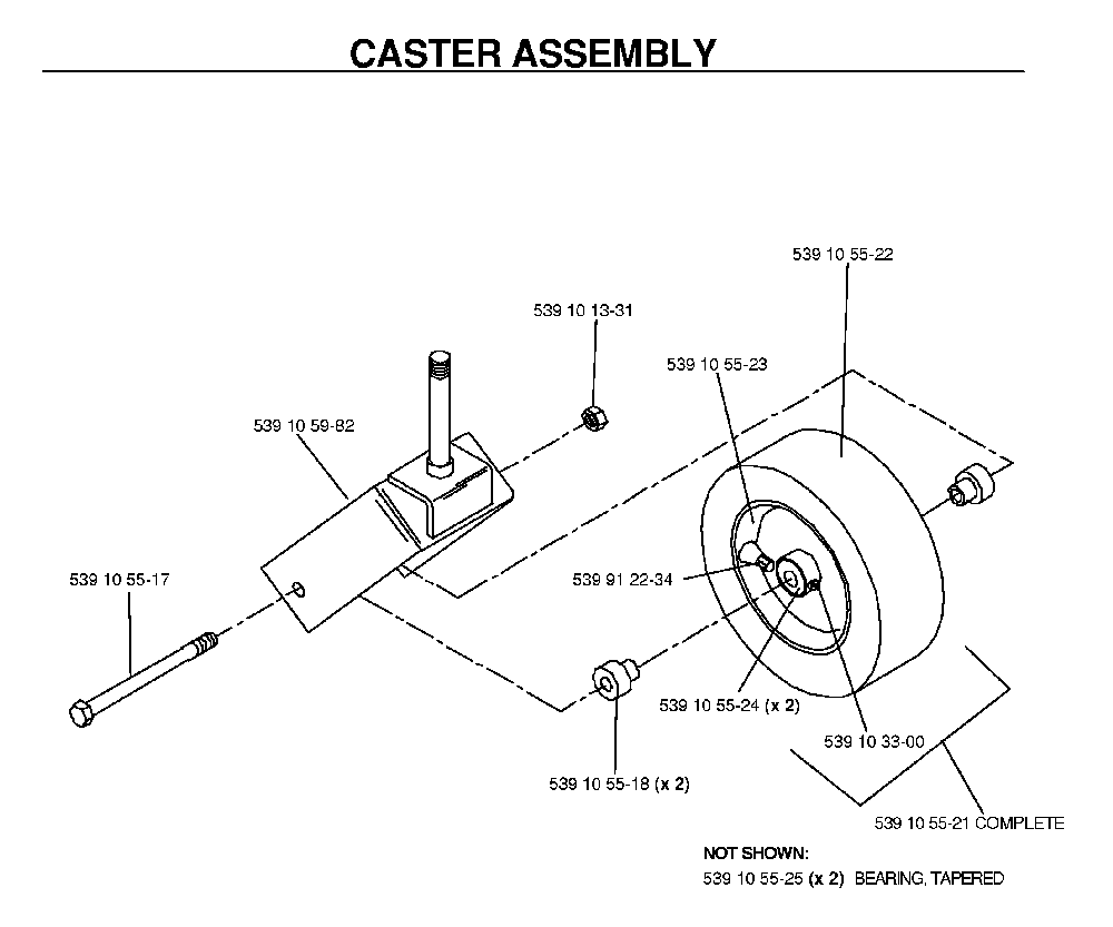 Casters Diagram and Parts List for BZ34C (968999316)(2006-04) Husqvarna Lawn Tractor