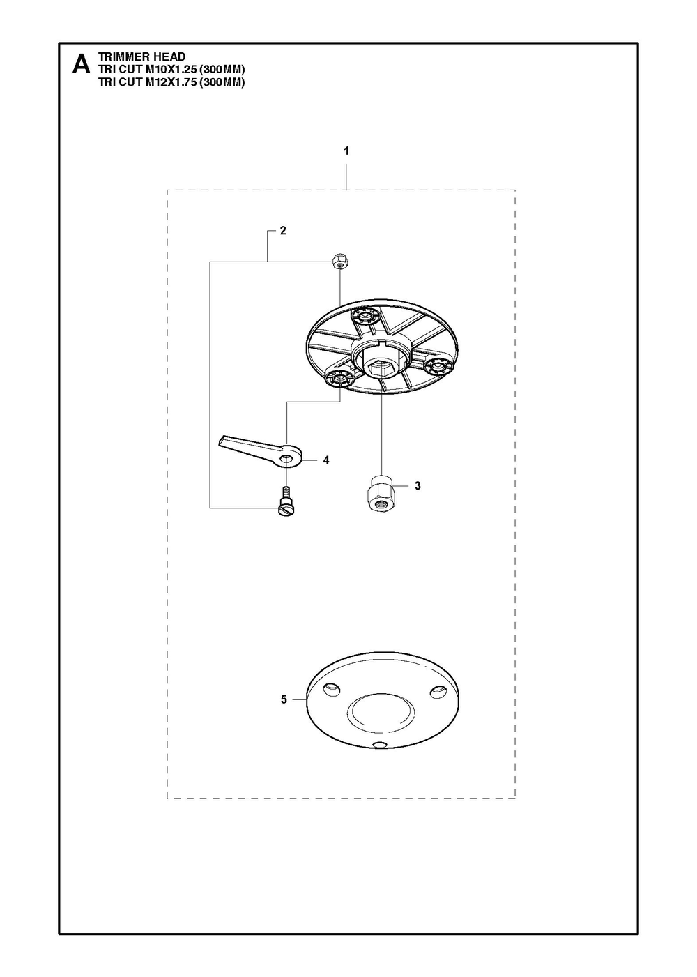 Trimmer Head Diagram and Parts List for TRI-CUT  Husqvarna Trimmer