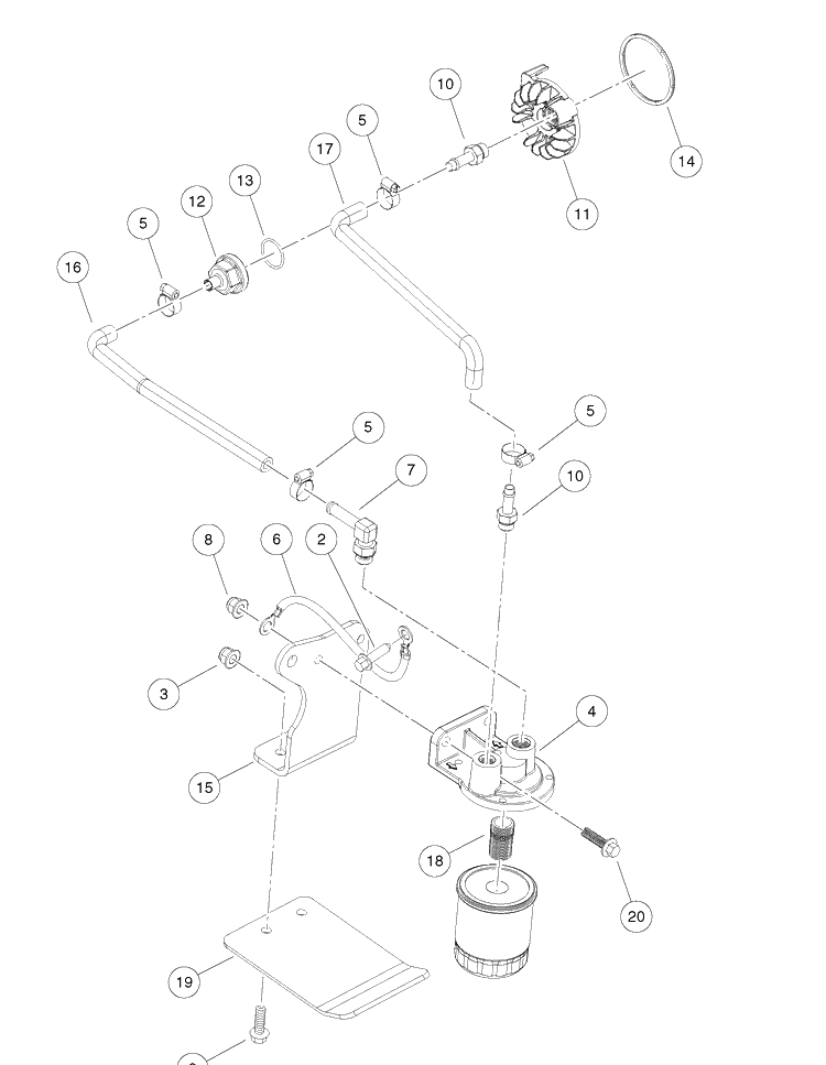 Oil Filter Adapter Diagram and Parts List for HUV4421GXP 2009 Husqvarna Lawn Tractor