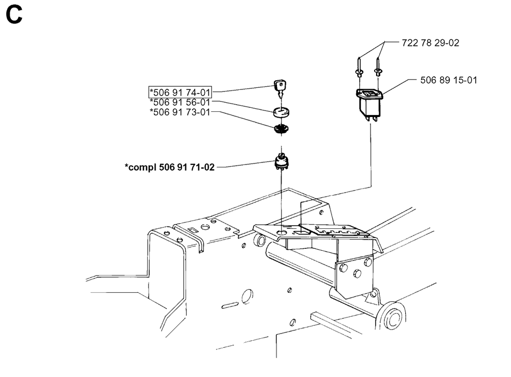 Electrical Diagram and Parts List for PF20 1998-10 Husqvarna Lawn Tractor