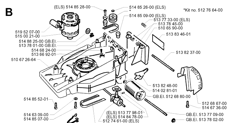 Frame And Engine 3 Diagram and Parts List for 43EL ROYAL Husqvarna Lawn Mower