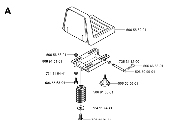 Seat Diagram and Parts List for RIDER16 2003-01 Husqvarna Lawn Mower