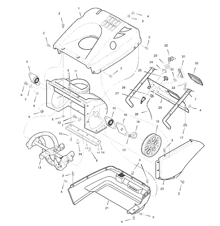 Auger And Control Assembly Diagram and Parts List for 5021E (6210540X37NA)(531309639)(2007-07) Husqvarna Snow Blower