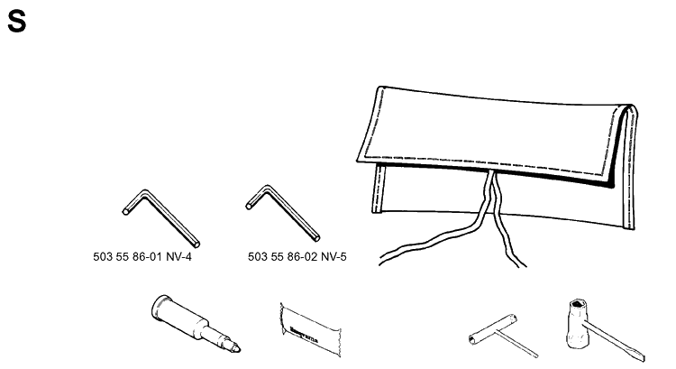 Accessories Diagram and Parts List for 3120 19960100001-19980900000 Husqvarna Chainsaw