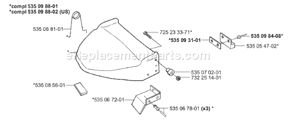 Page H Diagram and Parts List for AUTOMOWER 2001-01 Husqvarna Lawn Mower