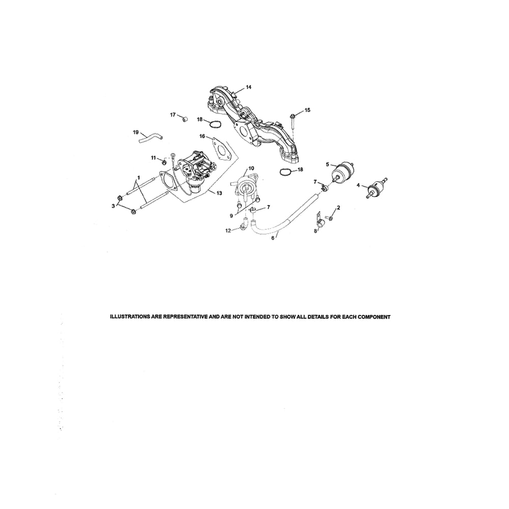 Engine >> Fuel System Diagram and Parts List for 96043020300  Husqvarna Lawn Tractor