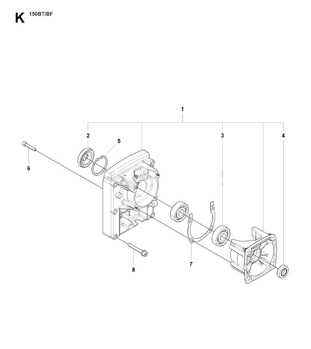 Piston And Crankshaft 2 Diagram and Parts List for 150BT 20084000001 - 20184199999 Husqvarna Leaf Blower / Vacuum