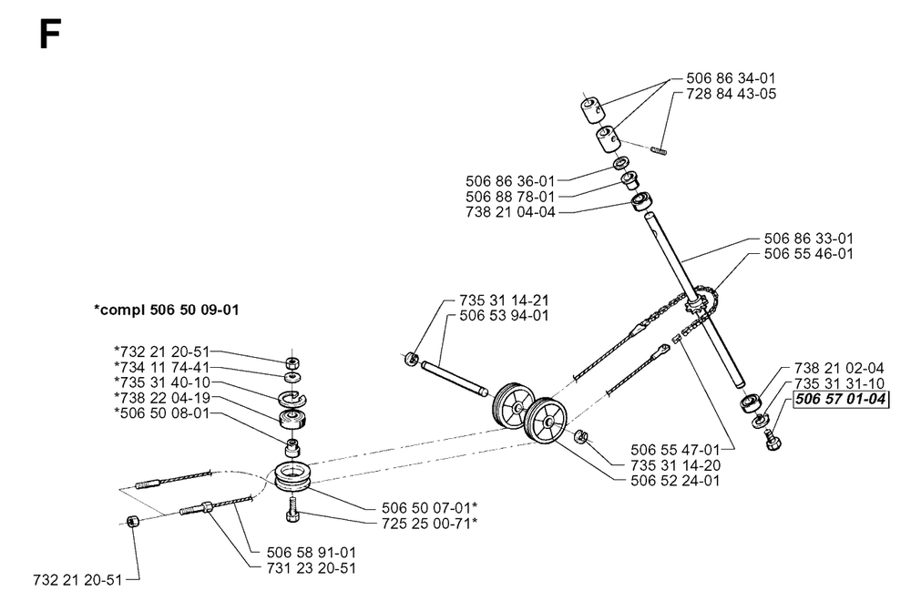 Steering Diagram and Parts List for PF1200 1998-03 Husqvarna Lawn Tractor