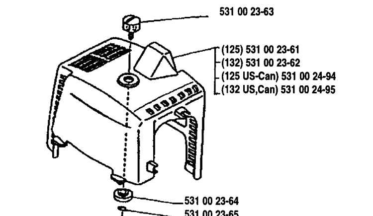 Cover Diagram and Parts List for 125LD 1991-11 Husqvarna Trimmer
