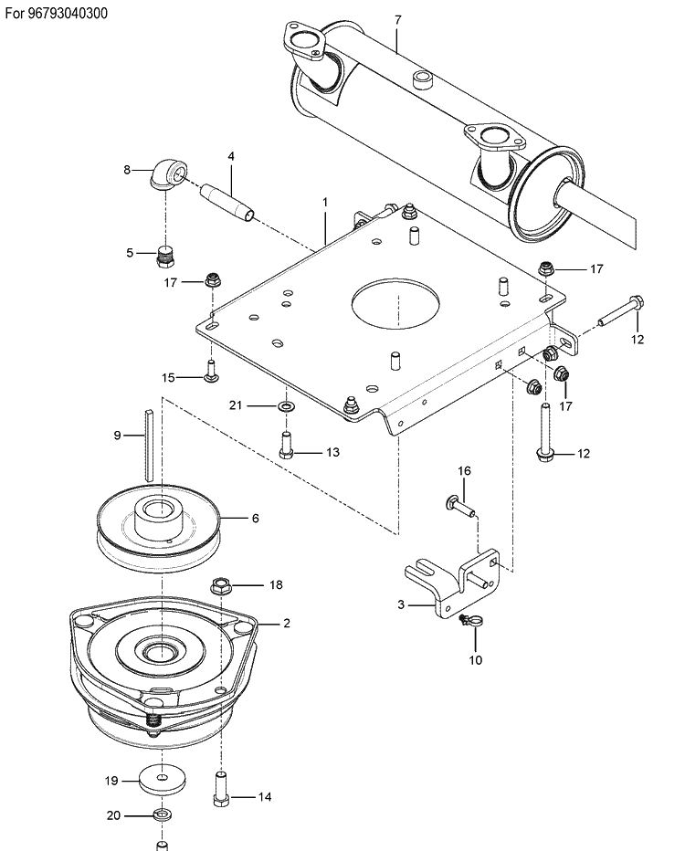 Engine Mounting, Guards And Muffler Diagram and Parts List for Z560X  Husqvarna Lawn Mower