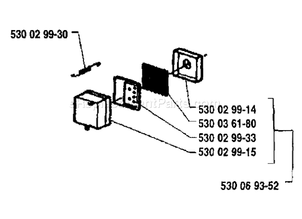 Page G Diagram and Parts List for 18H 1992-03 Husqvarna Trimmer