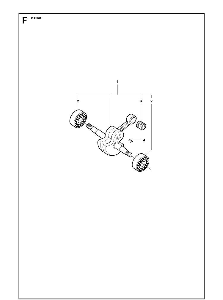 Crankshaft Diagram and Parts List for K1250 2008-01 Husqvarna Lawn Tractor Accessories