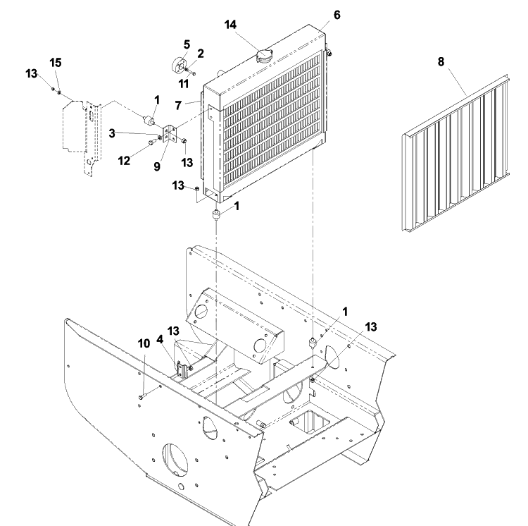 Radiator 27 H.P. Diagram and Parts List for BZ6127D (968999218)(2003-03) Husqvarna Lawn Mower