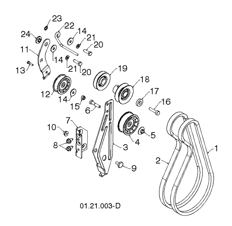 Chassis, Engine And Pulleys 1 Diagram and Parts List for ST268EP (96191003806)(2012-09) Husqvarna Snow Blower