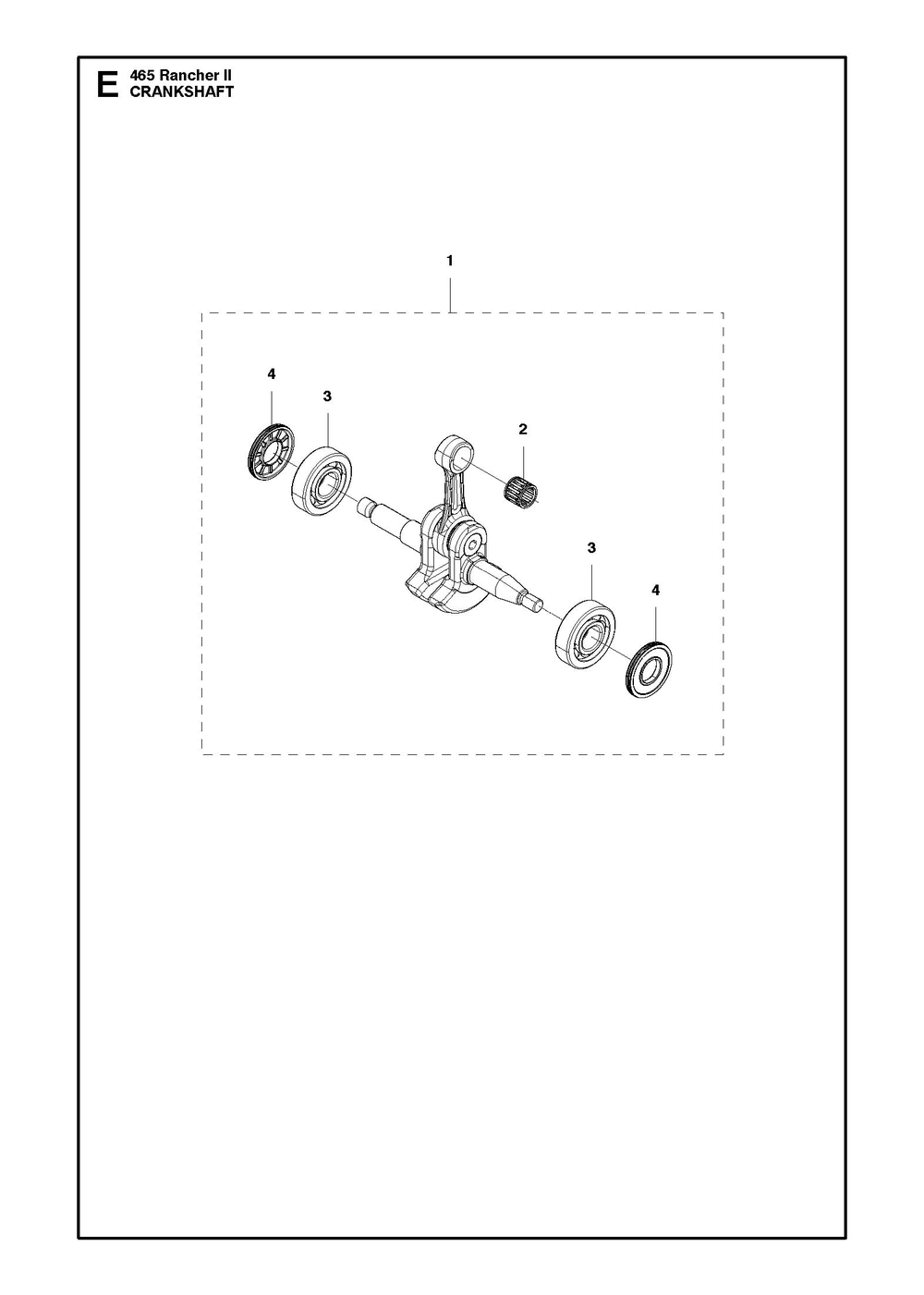 Crankshaft Diagram and Parts List for 465RANCHER  Husqvarna Chainsaw