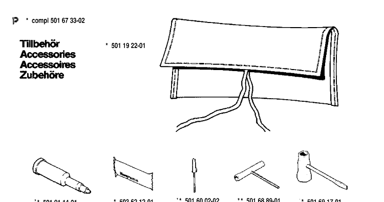 Accessories 3 Diagram and Parts List for 288 19911400001-19933600000 Husqvarna Chainsaw