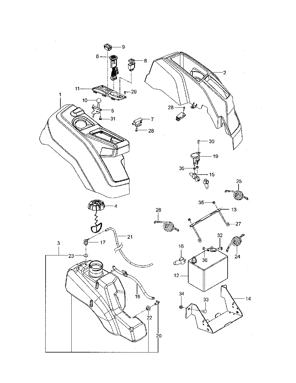 Ignition system Diagram and Parts List for 967323901-00  Husqvarna Lawn Mower