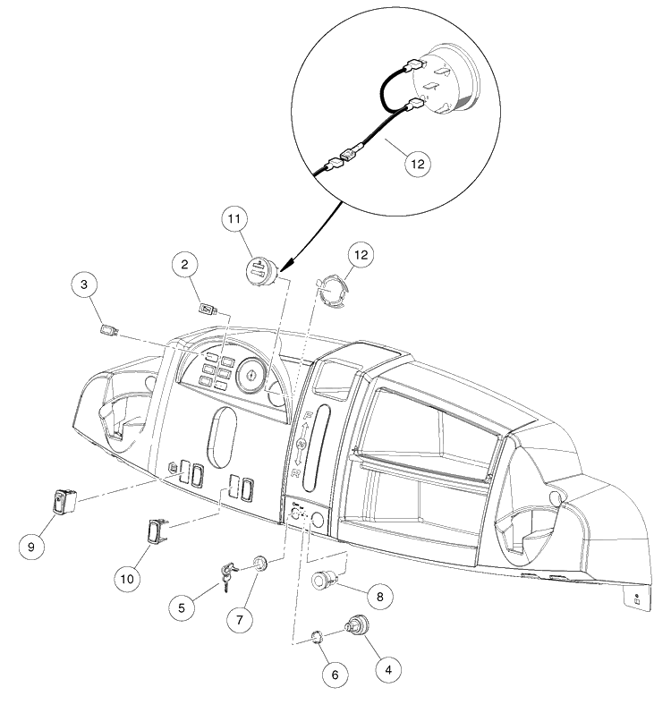 Electrical Component - Gas Diagram and Parts List for HUV4421GXP 2009 Husqvarna Lawn Tractor