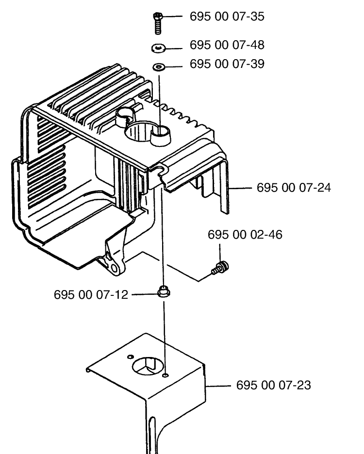 Shroud Diagram and Parts List for 155BF (Carb II)(2001-04) Husqvarna Leaf Blower / Vacuum
