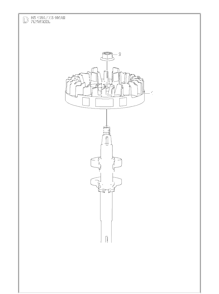 Flywheel Diagram and Parts List for HS166AE (531451001)(599912501) Husqvarna Engine