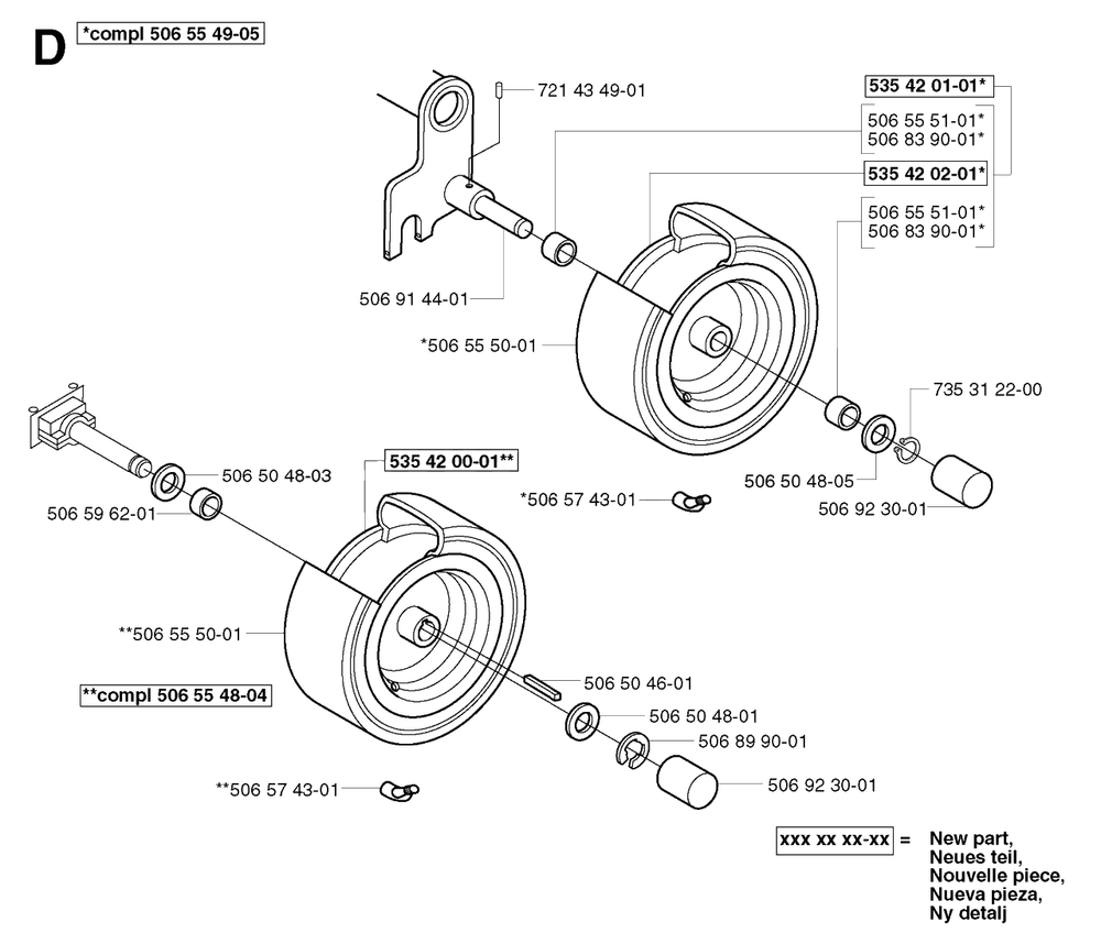 Wheels And Tires Diagram and Parts List for R11 2002-02 Husqvarna Lawn Tractor