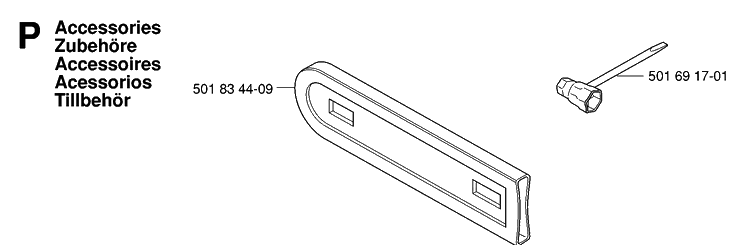 Accessories Diagram and Parts List for 338XPT 20063600001-Current Husqvarna Chainsaw