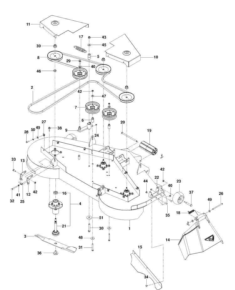 Mower Deck / Cutting Deck Diagram and Parts List for MZ61 (967277502)(2013-11) Husqvarna Lawn Mower