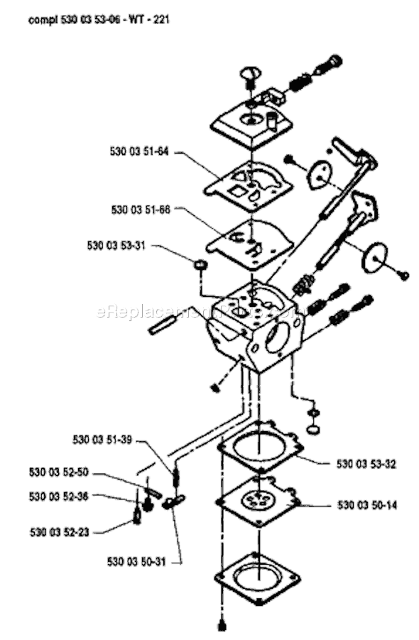 Page B Diagram and Parts List for 18H 1992-03 Husqvarna Trimmer
