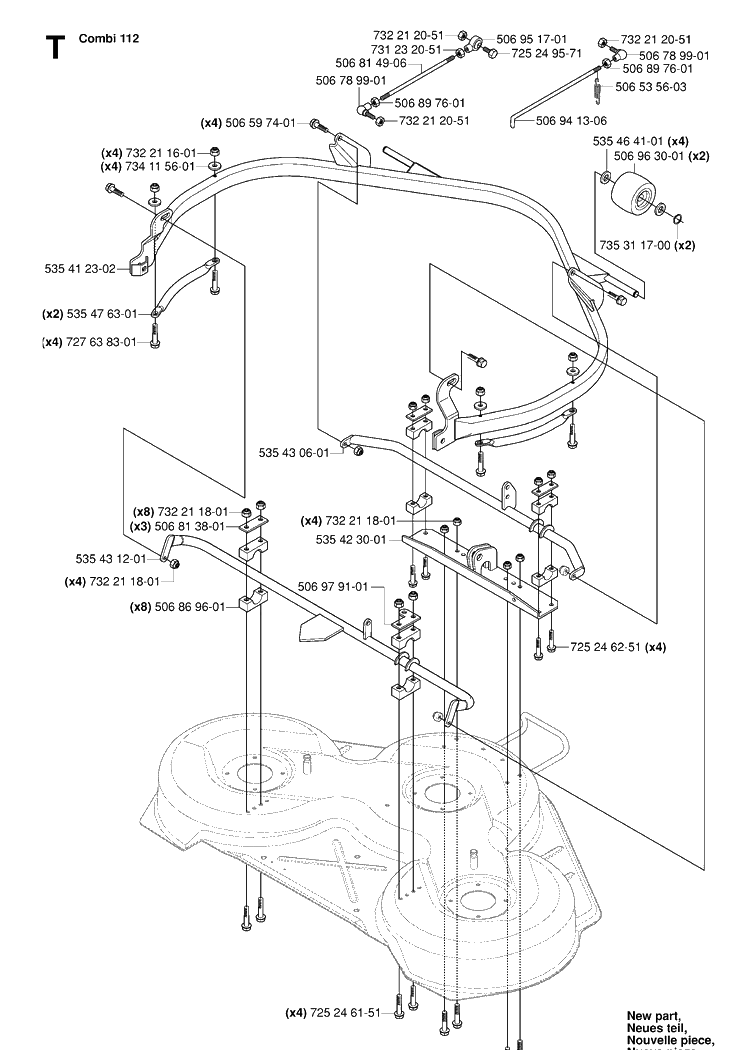 Protection Frame Diagram and Parts List for RIDER16 (953521401)(2006-01) Husqvarna Lawn Mower