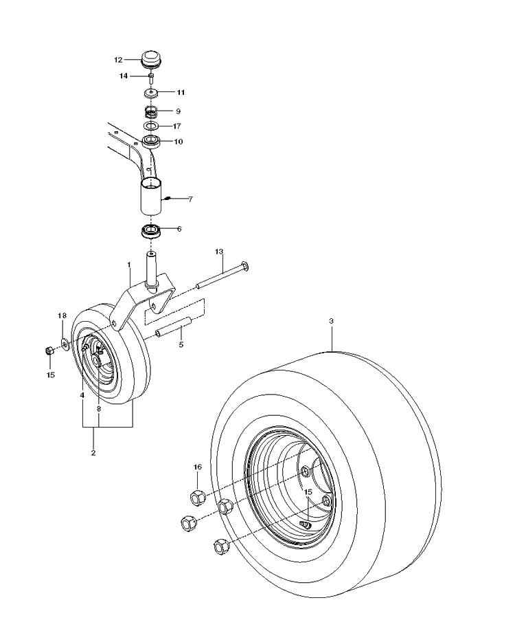 Wheels Tires Diagram and Parts List for RZ5424 (967003701)(2013-06) Husqvarna Lawn Mower