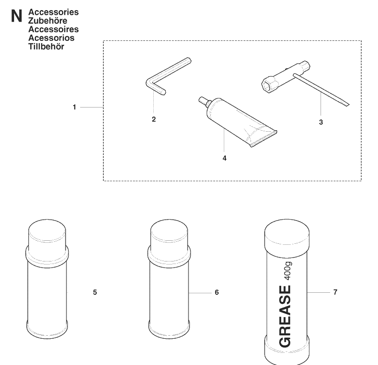 Accessories Diagram and Parts List for 325HD60 (X-SERIES)(20081400001-20090400000) Husqvarna Hedge Trimmer