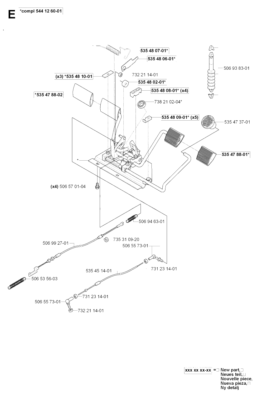 Pedals Diagram and Parts List for R18PRO (953521901)(2007-03) Husqvarna Lawn Tractor