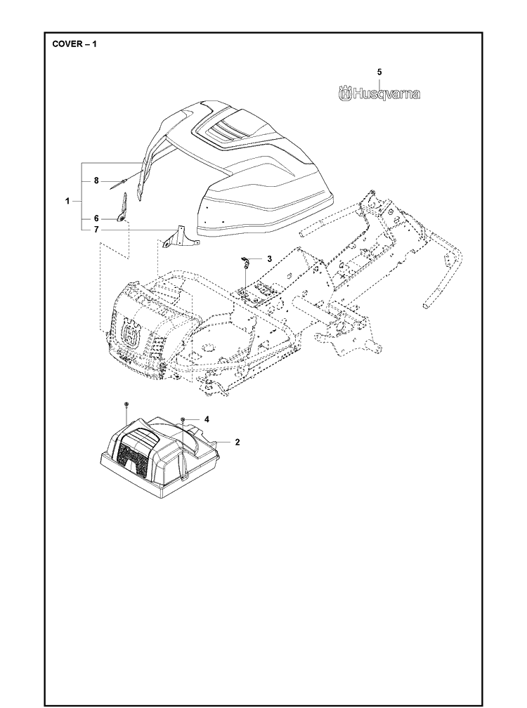 Cover Diagram and Parts List for R213C  Husqvarna Lawn Mower