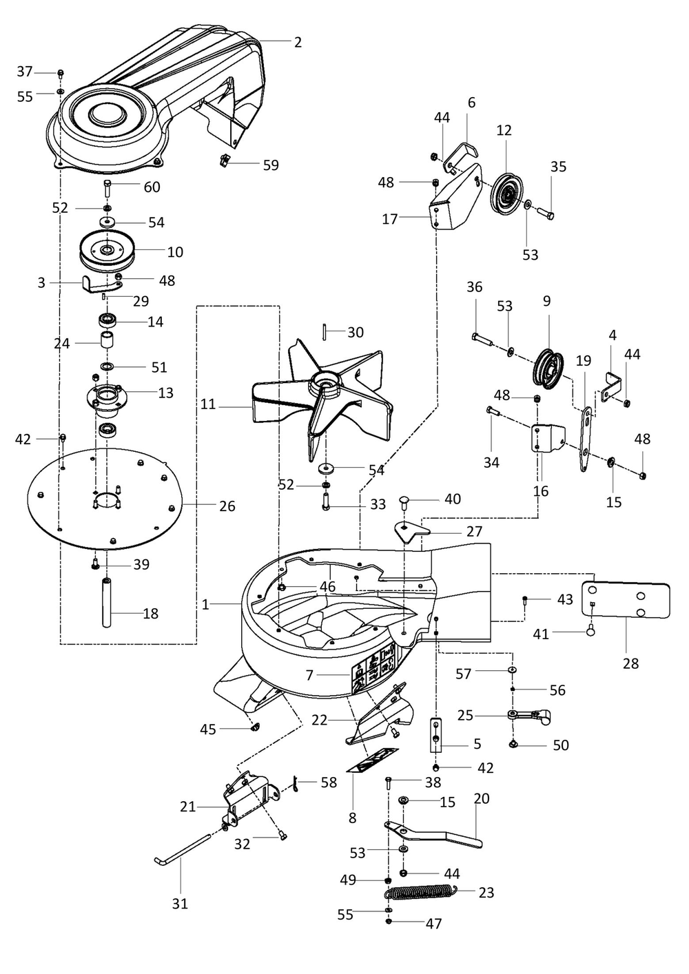 Fan Diagram and Parts List for Z248  Husqvarna Lawn Tractor Accessories