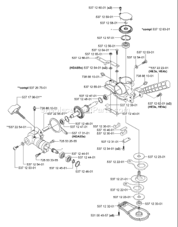 Page I Diagram and Parts List for HA850ATTACHMENT 2004-01 Husqvarna Trimmer
