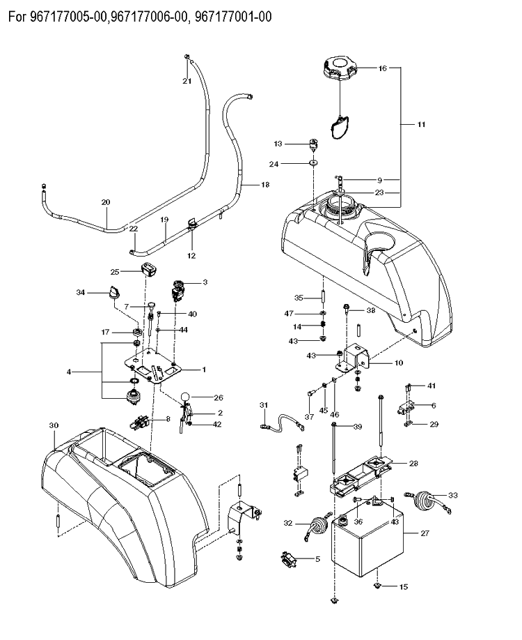 Ignition System 2 Diagram and Parts List for M-ZT52  Husqvarna Lawn Mower