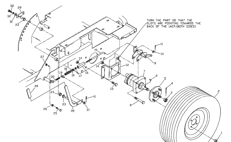 Park Brake Assembly Diagram and Parts List for ZTH4817A (539104701-01)(2000-03) Husqvarna Lawn Mower
