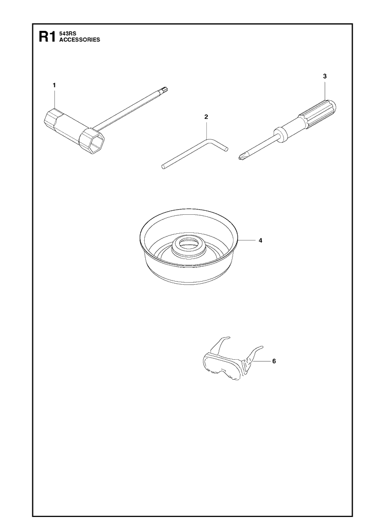 Accessories Diagram and Parts List for 543RS (967348201)(20192200001-Current) Husqvarna Brush Cutter