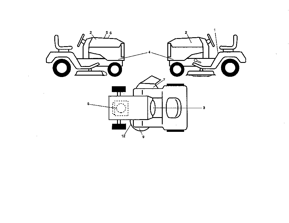 Decals Diagram and Parts List for 917223840  Husqvarna Lawn Tractor
