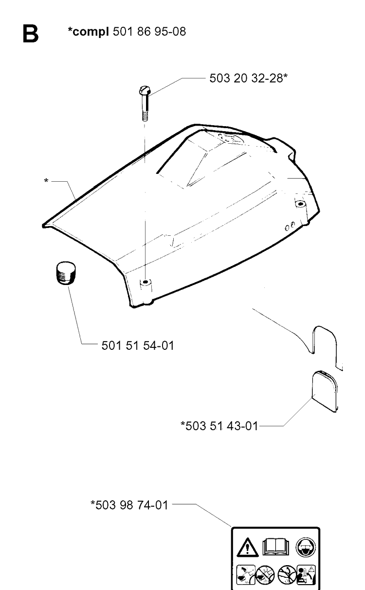 Cover Diagram and Parts List for 254 20013500001-Current Husqvarna Chainsaw