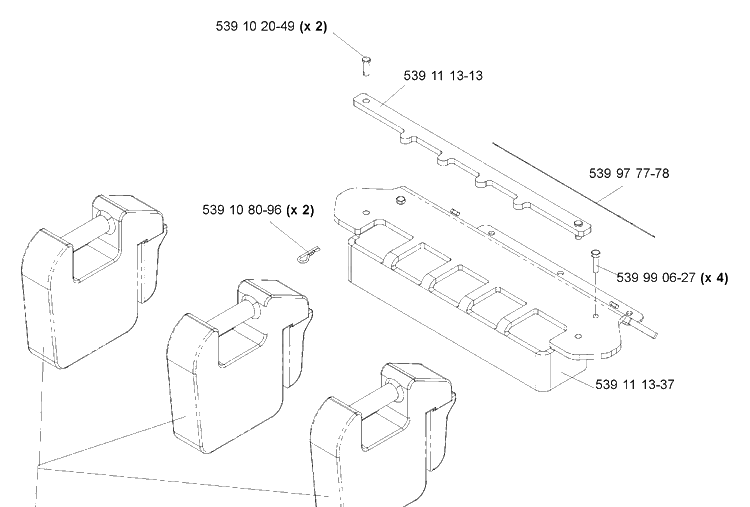 Accessories (Collection System Weight Kit) Diagram and Parts List for IZ4217 (968999254)(2005-03) Husqvarna Lawn Mower