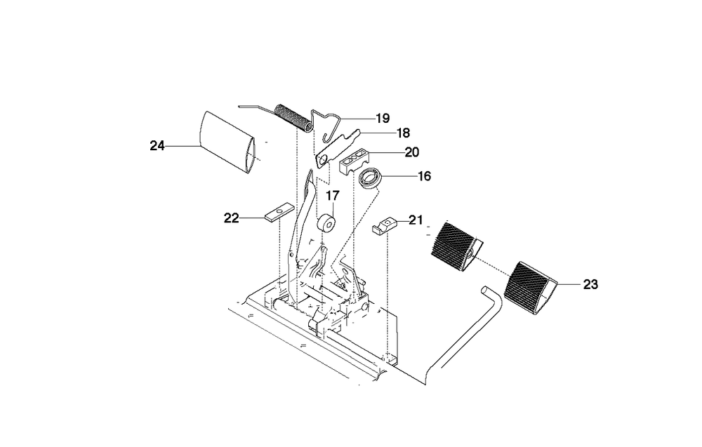 Pedals 2 Diagram and Parts List for R18AWD (966414101)(2010-07) Husqvarna Lawn Tractor