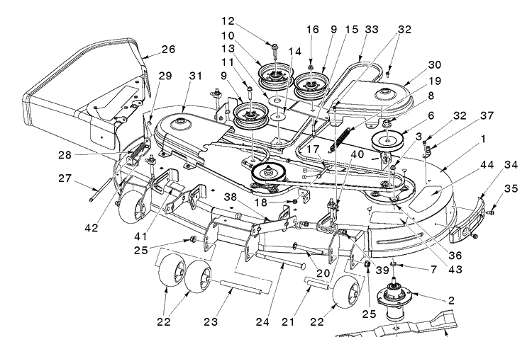 Mower Deck / Cutting Deck 2 Diagram and Parts List for MZ54 (97045580100)(2019-12) Husqvarna Lawn Mower