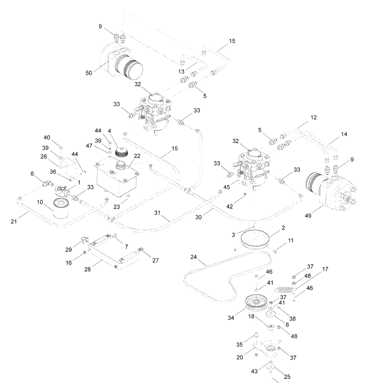 Hydraulic Pump - Motor Diagram and Parts List for IZ5223VAN (968999706)(2008-12) Husqvarna Lawn Mower