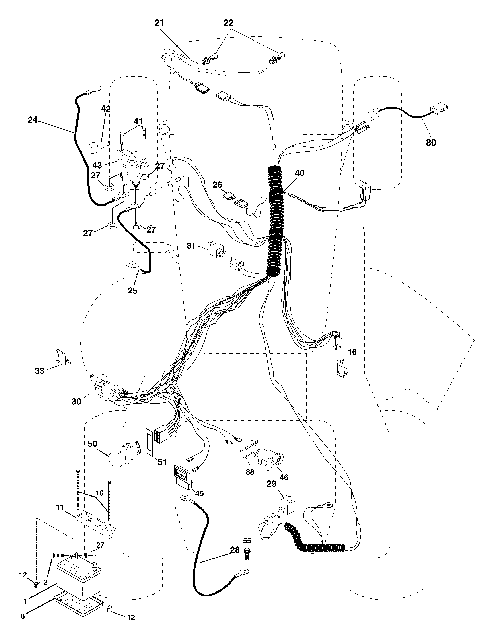 Electrical Diagram and Parts List for YTH1542XP (954567253-C)(2001-12) Husqvarna Lawn Tractor