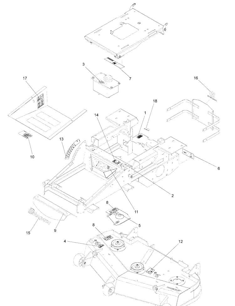 Decals Diagram and Parts List for IZ5223VAN (968999706)(2008-12) Husqvarna Lawn Mower