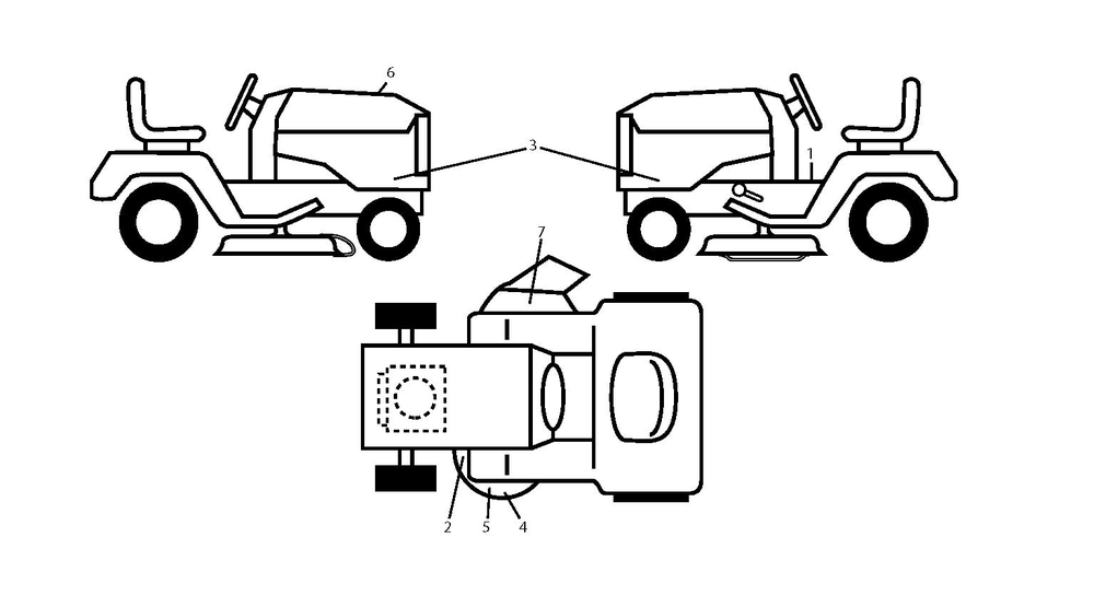 Decals Diagram and Parts List for TS154X  Husqvarna Lawn Tractor
